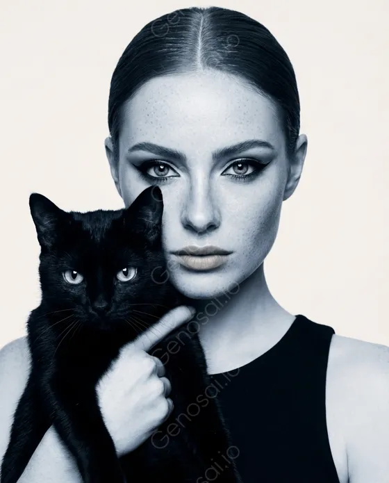 Ultra-realistic high-fashion studio portrait, dram...