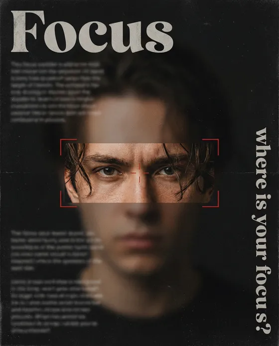 xtreme close-up editorial portrait poster.

The en