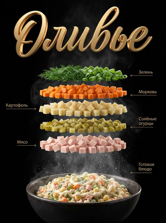 Рекламный постер еды класса люкс, вертикальный фор...
