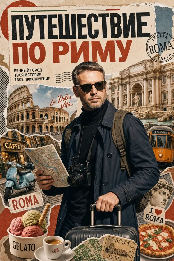 Создайте стилизованный туристический плакат / граф