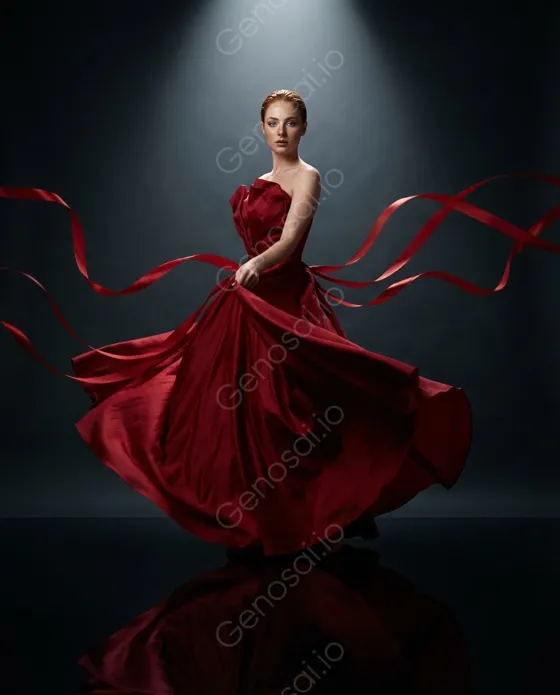High-fashion editorial photoshoot. A model with sh...
