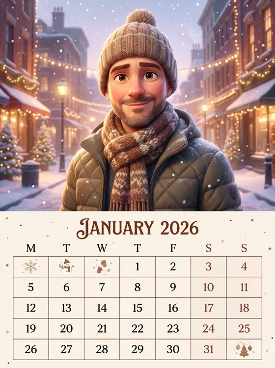Create a beautifully designed illustrated calendar...